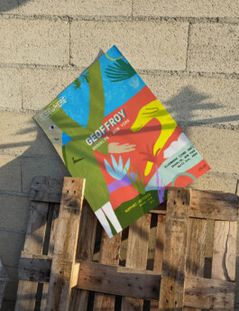 Colorful illustrated concert poster by Anja Bartelt for Geoffroy in Brooklyn, Elsewhere Zone One, 2025 